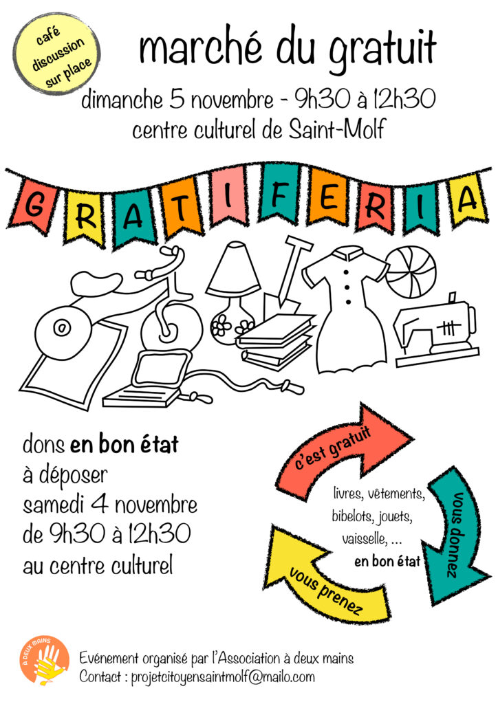 gratiferia centre culturel dons le samedi 4, marché le 5 novembre