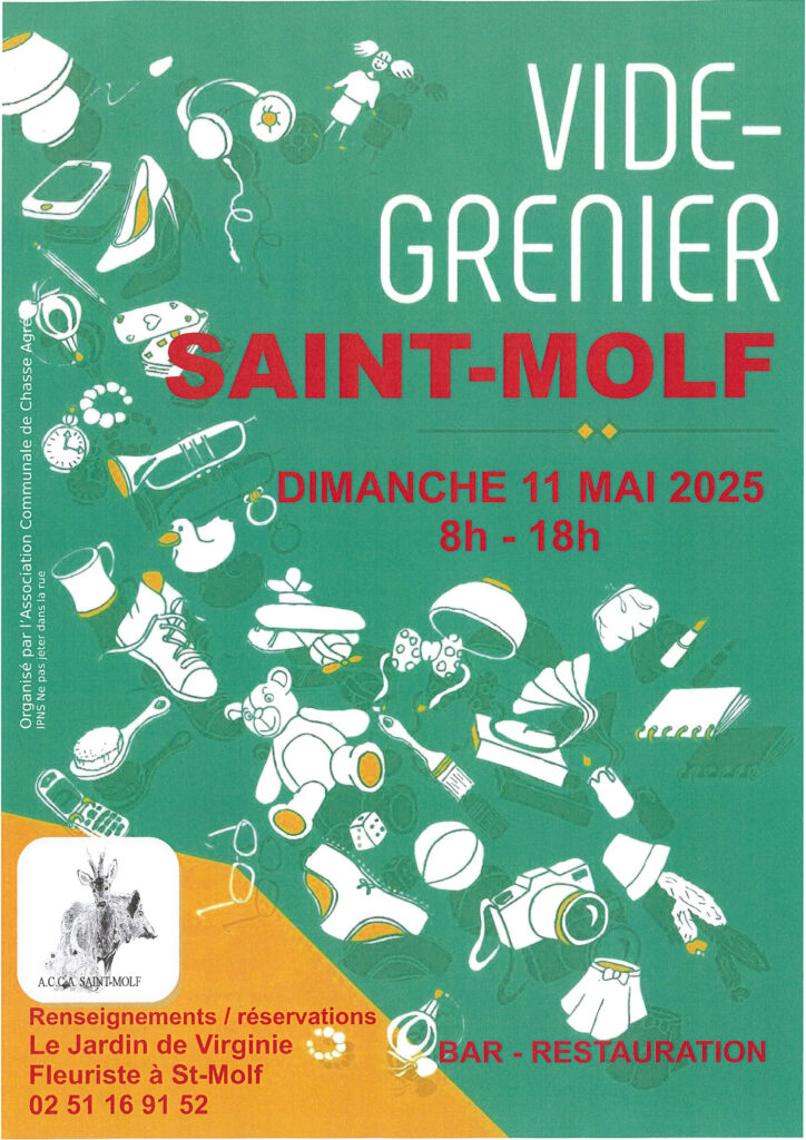 Affiche du vide-greniers du 11 mai