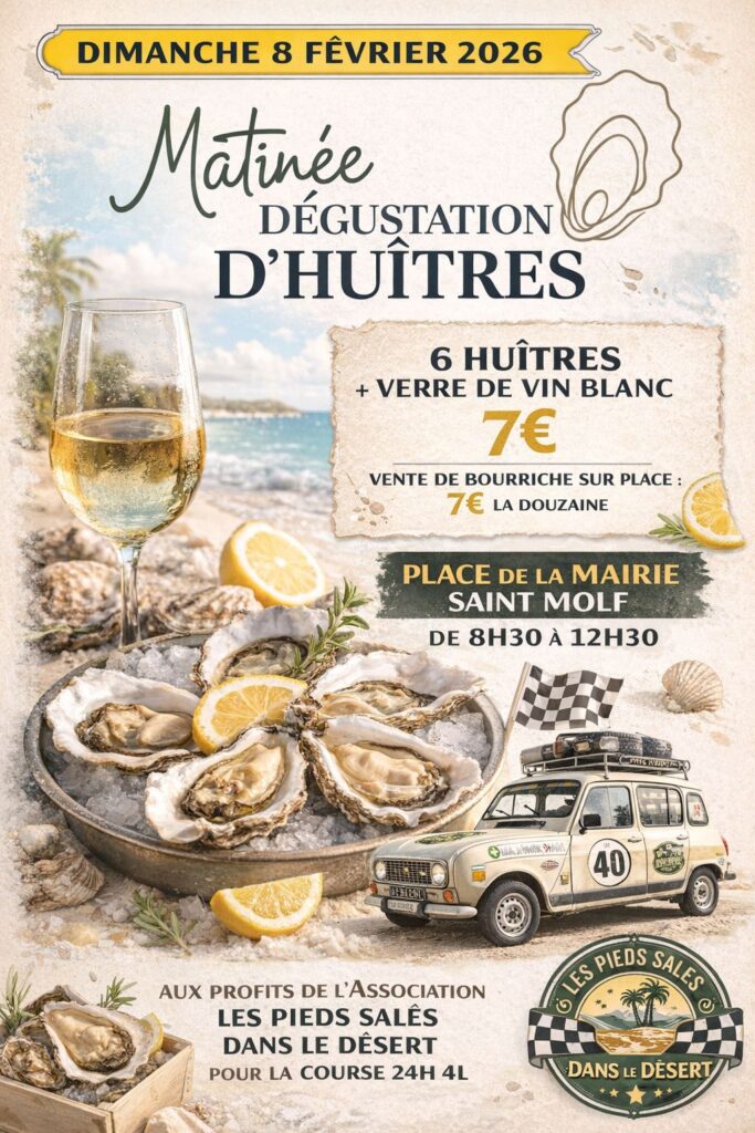 Description de l'événement organisé par l'association Les pieds salés dans le désert pour la course 24h 4L